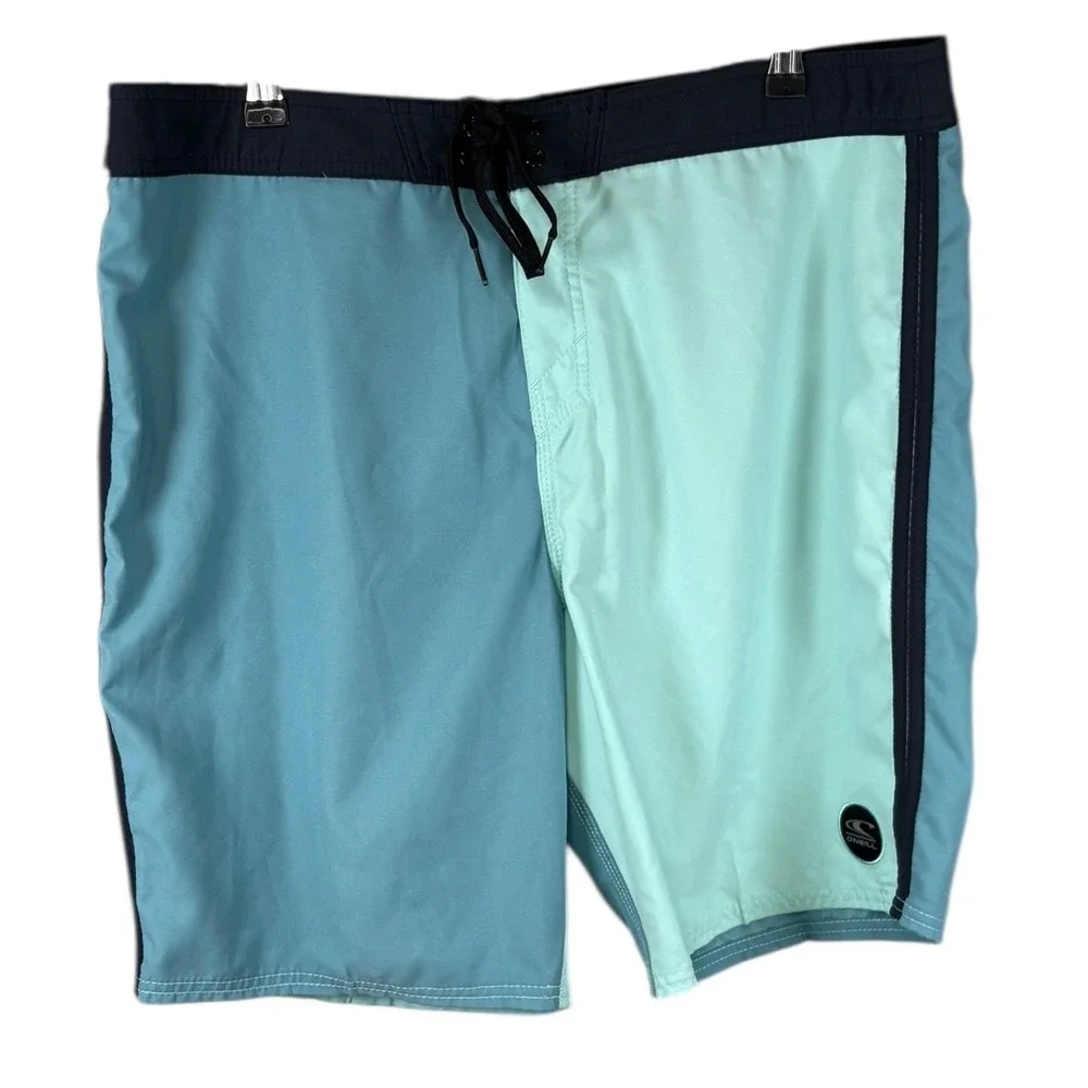 ONeill Mens Colorblock Board Shorts Blue Mint‎ Green Swim Trunks 36